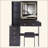37" Middle Size Left Bedside Cabinet Vanity Table + Cushioned Stool Dresser Set, 2 AC+2 USB Socket, Hair Dryer Stand, Large Touch Control LED Sliding Mirror, 3-Color Switch, EPA, GCC, UL Certificate-1175954280