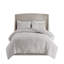 Housse de couette en coton chenille - gris chaud et aspect chambre à coucher floral 