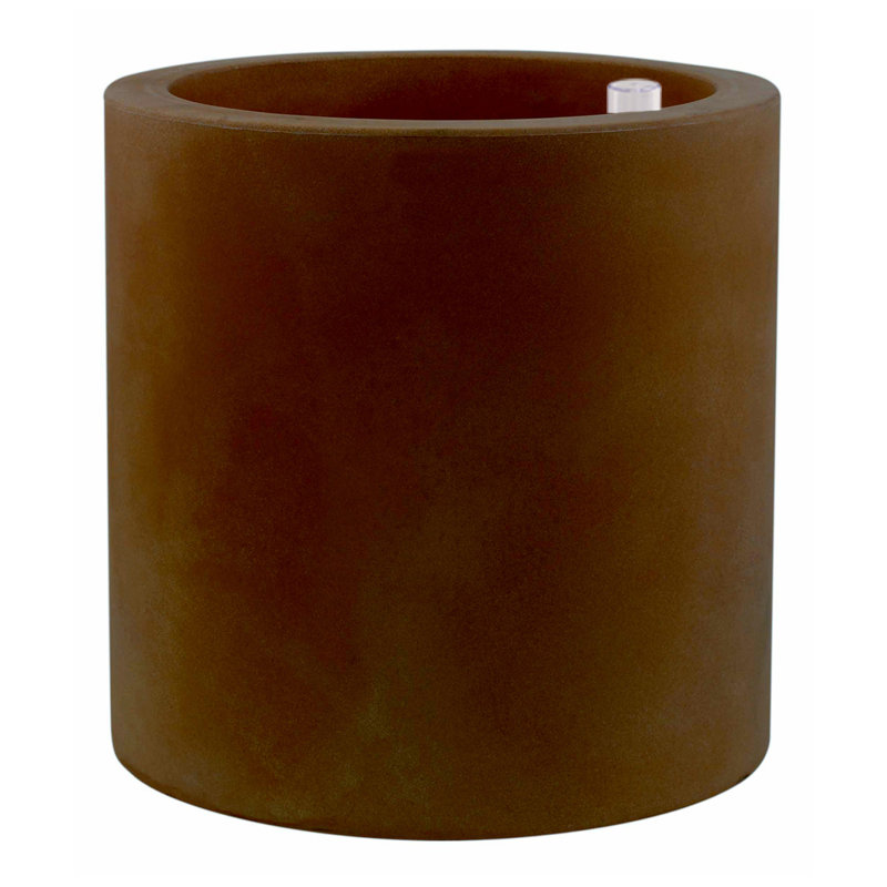 Cilindro Resin Pot Planter, Bronze, 23.5" H x 23.5" W x 23.5" D