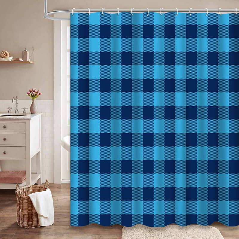 Rideau de douche Tartan, L 72 po x l 84 po