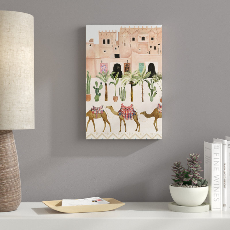 Meet Me In Marrakech B by Victoria Borges - Painting on Canvas, 46cm H x 30cm W, Wrapped Canvas