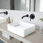 Lavabo de salle de bain rectangulaire en pierre blanche matte avec robinet H 5 po Jasmine L 18 po x l 15 po x H 5 po