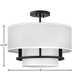 Graham Three-Light Semi-Flush Mount Ceiling Light w/ Faux Parchment Shades