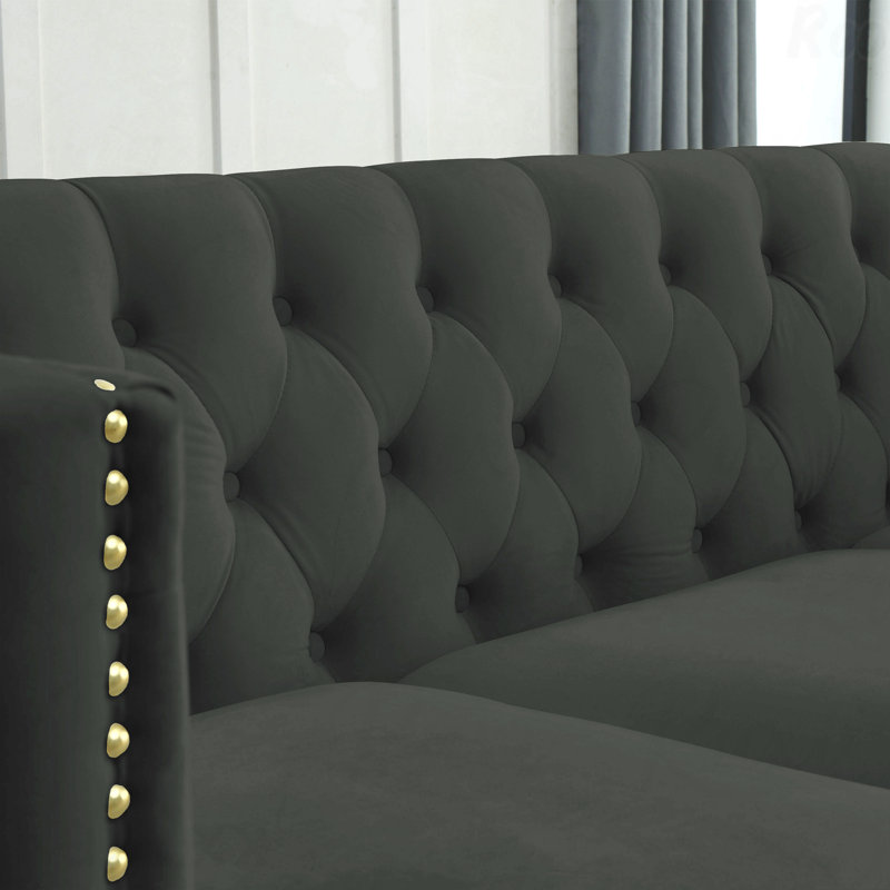 Sofa For Living Room, 29" H x 80.5" W x 30.5" D, Black