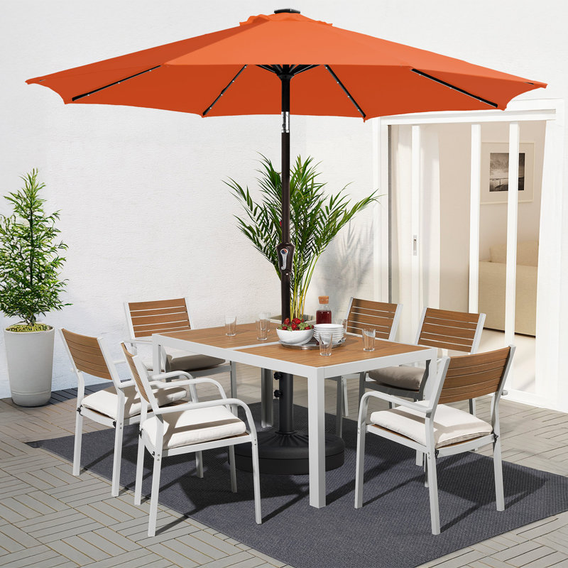 Parasol de marché avec manivelle Beka, Citrouille, H 91,2 po x l 108 po x P 108 po