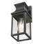 14.25 in. 1-Light Matte Black Outdoor Wall Lantern With Clear Glass Panes