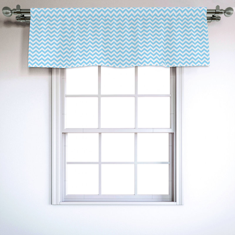 Sateen Chevron Ruffled Window Valance