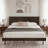 Queen Solid Wood Platform Bed with Headboard, No Box Spring Needed - 800 lbs Heavy Duty Bed Frame, Mocha-644245496-644245499