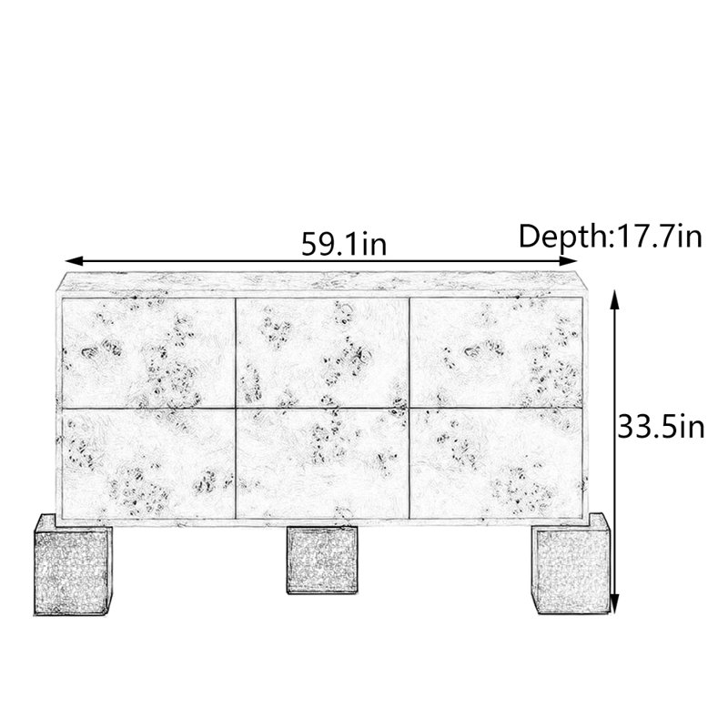 59.1" Console Table, 33.5" H x 59.1" W x 17.7" D