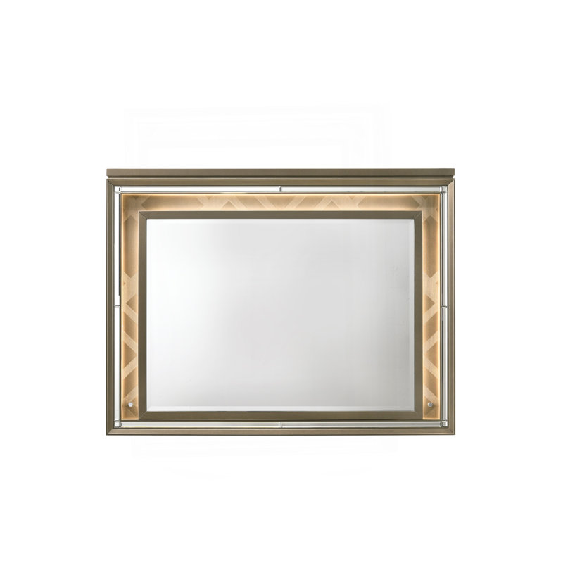 Élégant miroir biseauté avec éclairage tactile DEL intégré et pied en acrylique, une pièce décorative élégante et fonctionnelle pour les espaces modernes