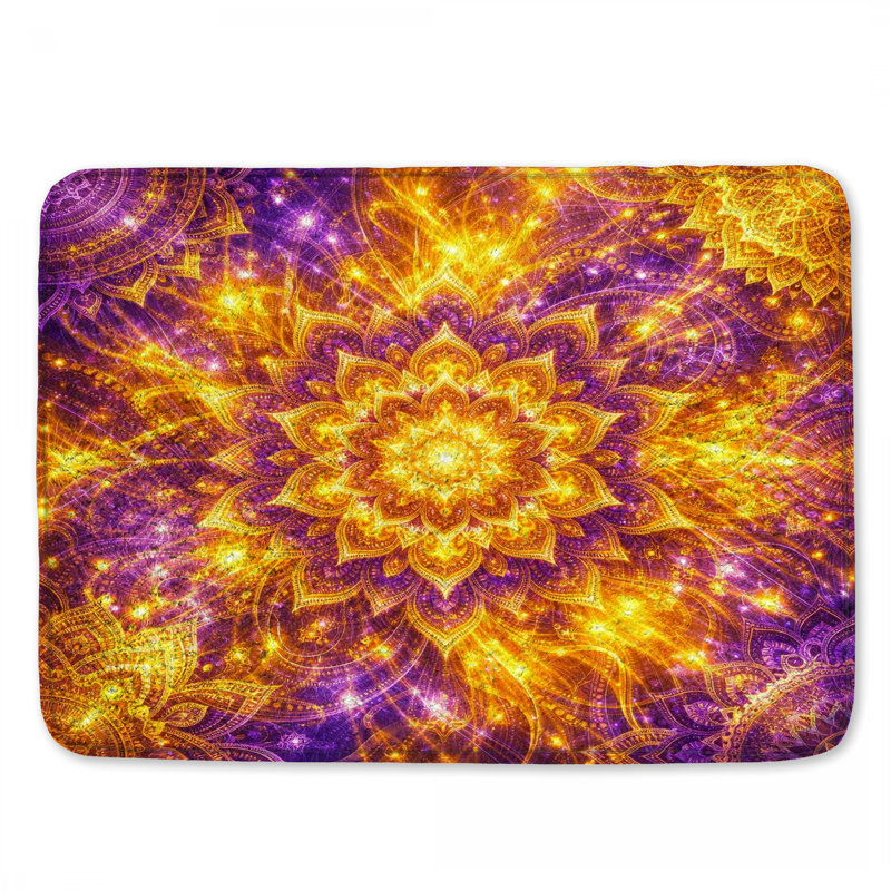 Tapis de bain Golden Mandala, 24 po L x 17 po L