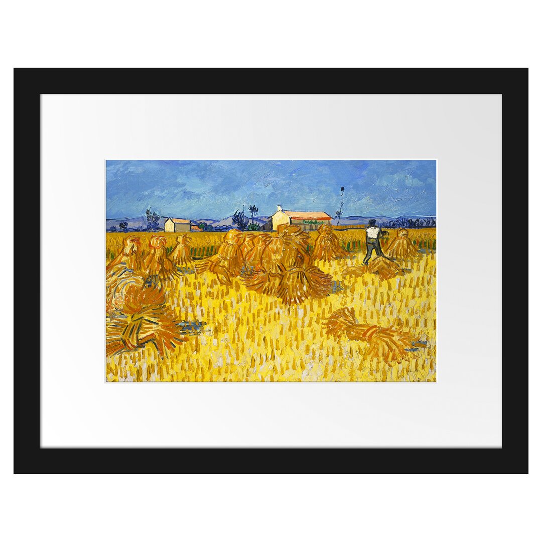 Gerahmter Kunstdruck Grain Harvest in Provence von Vincent Van Gogh