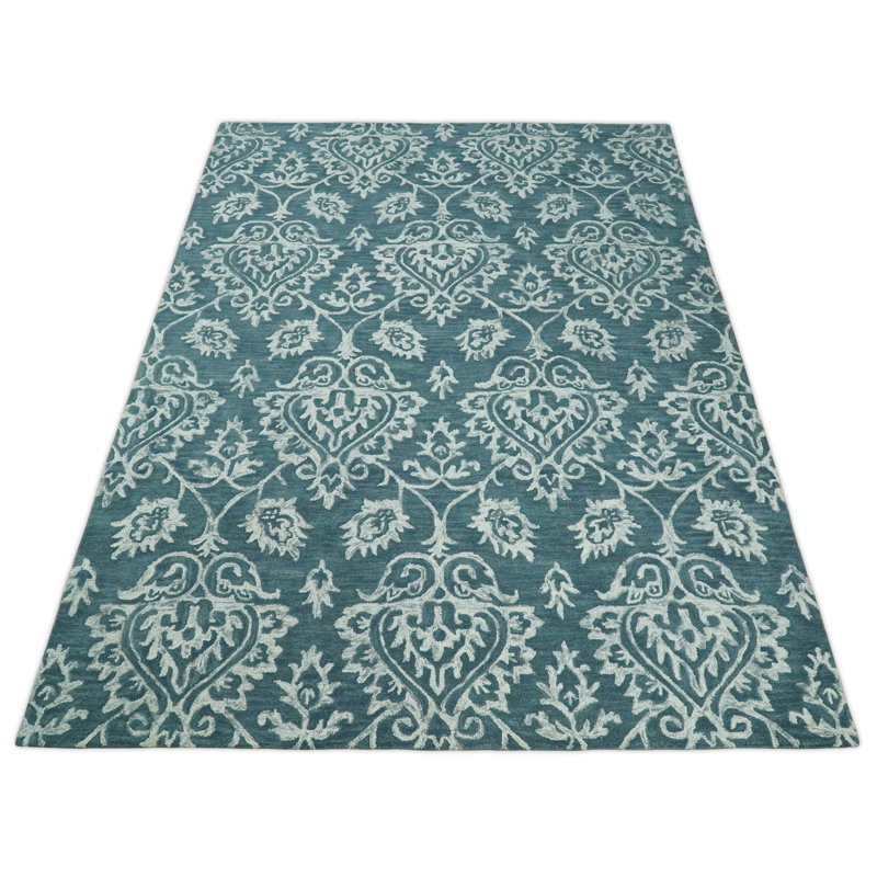 Talmadge Wool Damask Indoor Rug, Rectangle 8' x 11'