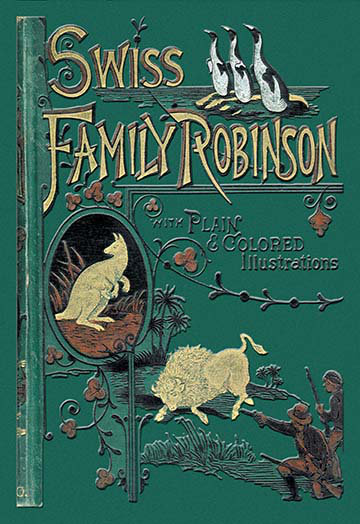 Swiss family robinson-publicité rétro, H 66 po x l 44 po