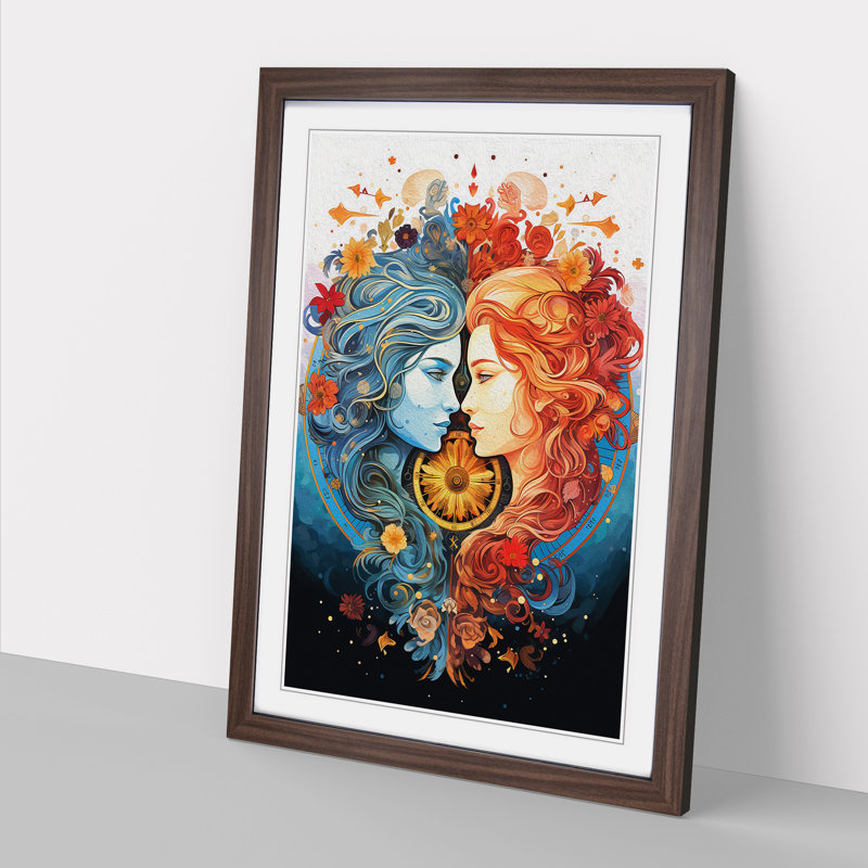 Single Picture Frame Print on Wood, 34cm H x 25cm W, Walnut Framed
