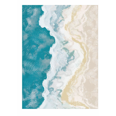 «Beach and Coastal Ocean Shore», reproduction d'art moderne sans cadre