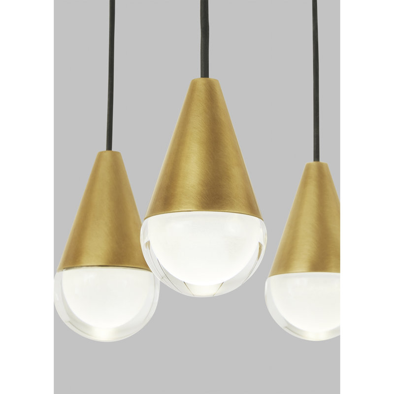 Cupola 18 - Light LED Pendant, Natural Brass