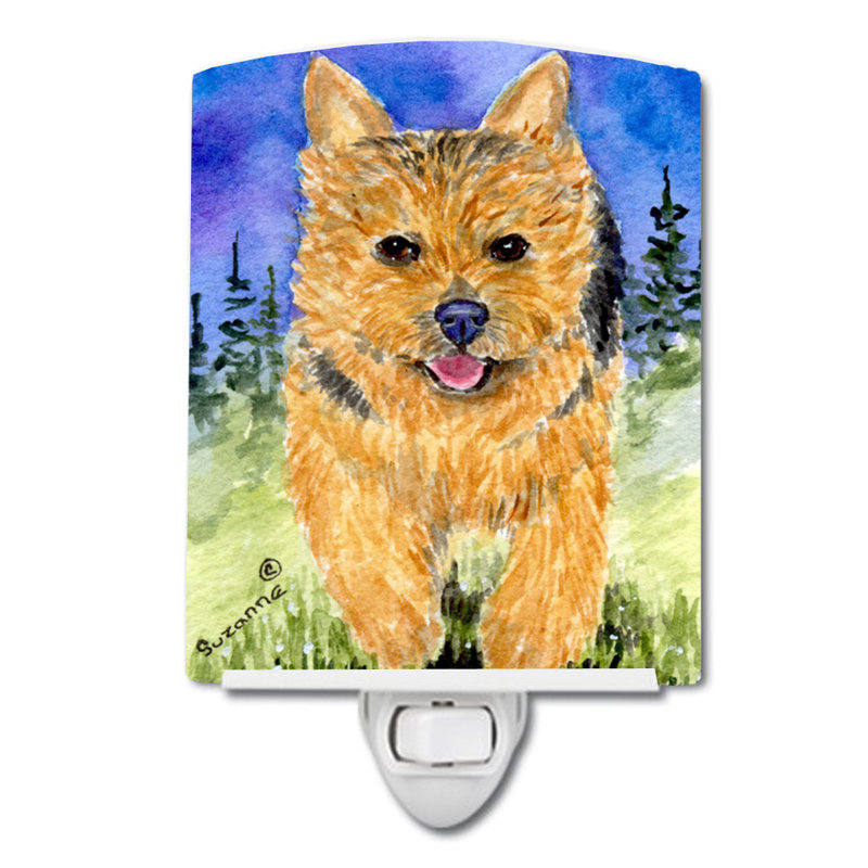 Éclairage de nuit en céramique norwich terrier