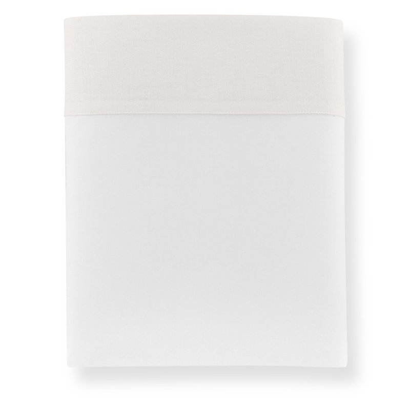Mandalay Cuff 200 Thread Count 100% Cotton Flat Sheet, Pearl, Twin Flat Sheet