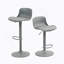 Tabourets de bar modernes en cuir synthétique à hauteur de comptoir avec pivot réglable, dossier confortable et base robuste - ensemble de 2, gris-2100192204
