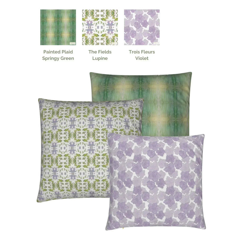 Trois Fleurs Luxury Throw Pillow, Square 22"