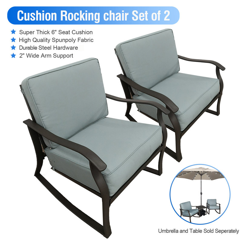 Cahanding Powder Coated Steel Outdoor Lounge Chair