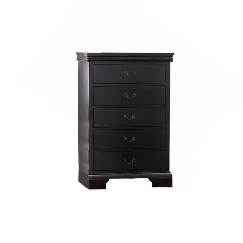 Élégante commode 1 pièce avec tiroirs de couleur noire
