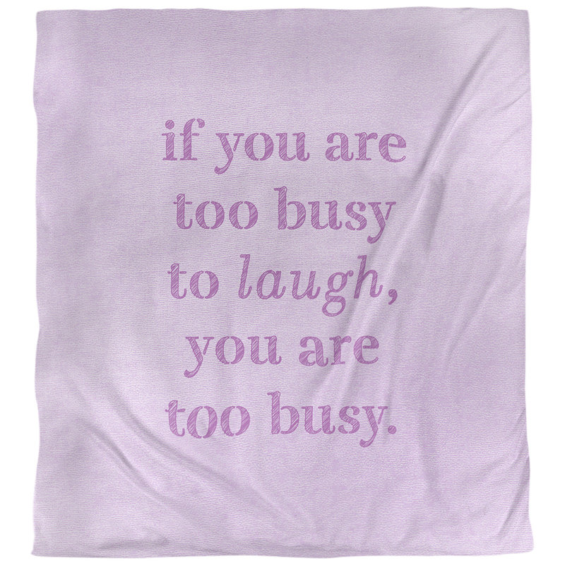 Housse de couette réversible Quotes Handwritten Make Time for Laughter, Violet, Housse de couette pour grand lit