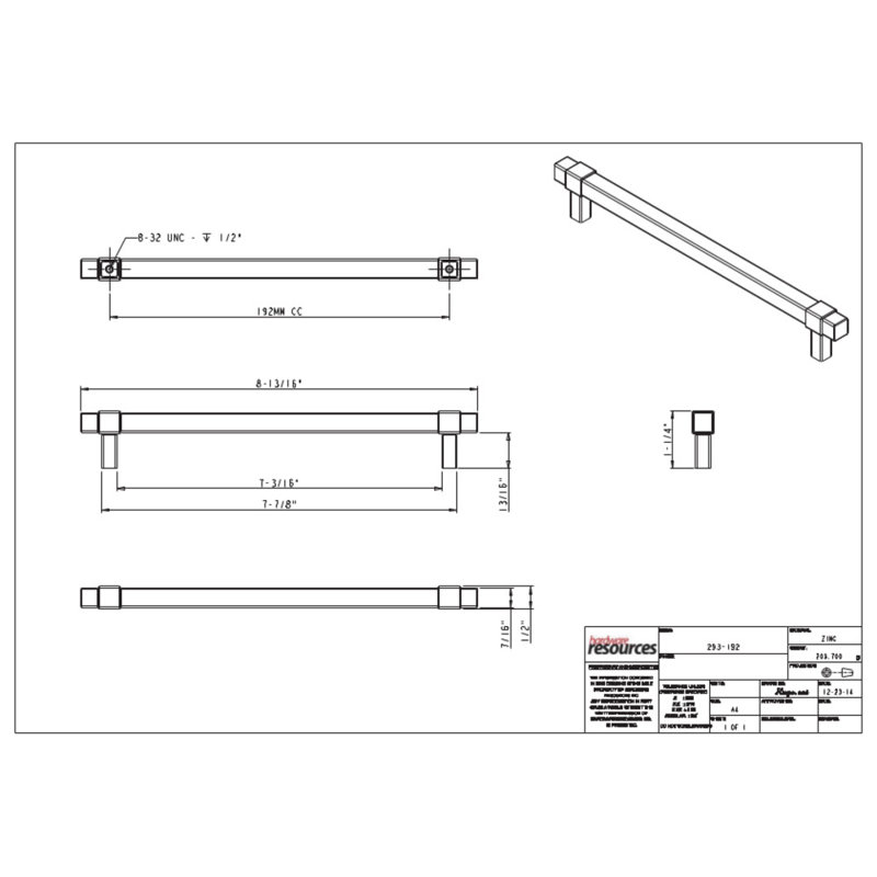Zane Bar Pull, Polished Chrome, 3 3/4"