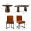 Ensemble de salle à manger extensible de 47 à 83 po avec chaises rembourrées pour 4 à 8 personnes-132434502-132434505