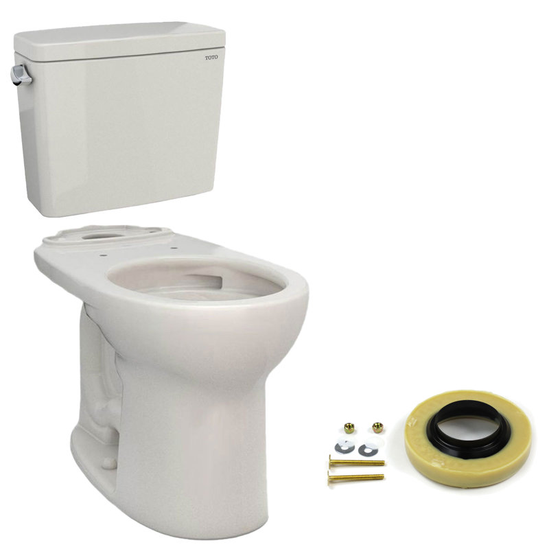 Drake Two Piece Round 1.6 Gpf Universal Height Toilet with Wax Ring, Sedona Beige