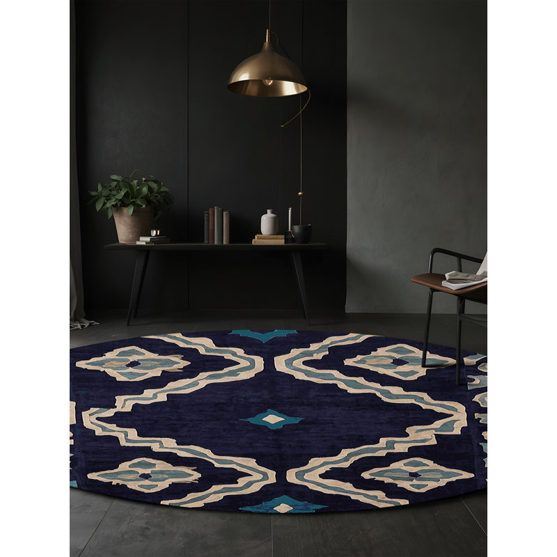Tapis gris lavable à la machine, Rond 6 pi