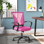 Fauteuil de bureau ergonomique à hauteur réglable et pivotant avec accoudoir lombaire pour bureau personnel