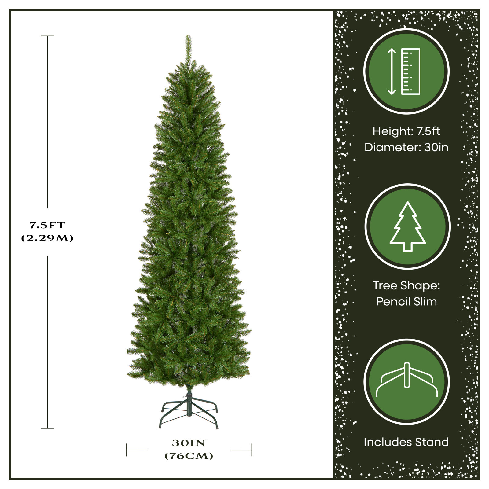 The Holiday Aisle® Kingswood Fir Pencil Tree, 7.5'