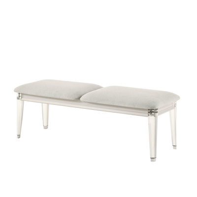 Gray & White Finish Bench - Synthetic Wood Material 38Lb Package Weight Versatile And No Storage Feature 220Lbs Capacity