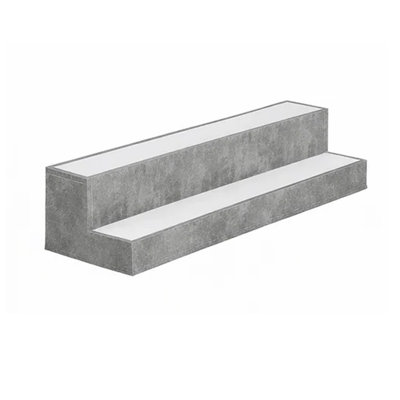 Rahy Bottle Display Shelf With LED And Music, 2 Tiers, 37 Inch Gray Wood