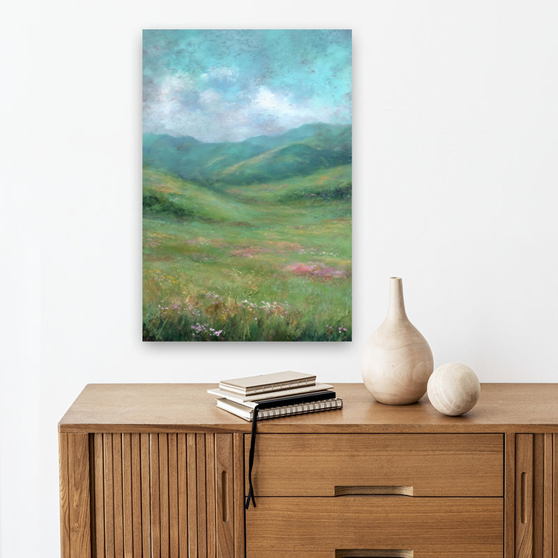 Impression d'art contemporain abstrait Fairytale Mountain, 18" H x 12" W