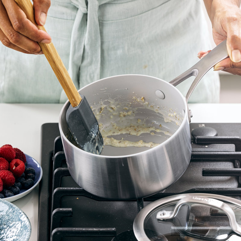 GreenPan Venice Pro Tri-Ply Stainless Steel Healthy Ceramic Nonstick 1.5 qt. Saucepan with Lid