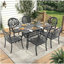 Ensemble de 7 pièces de mobilier de patio en aluminium coulé avec coussins bruns (identique à: W1710S00488)