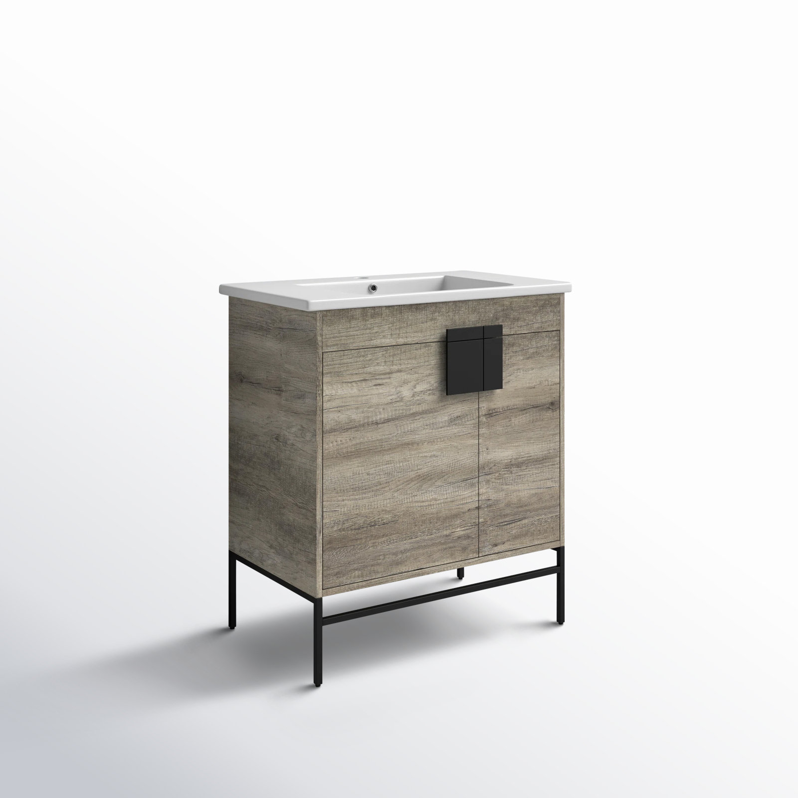 Maisie 30'' Single Bathroom Vanity, Black Matte, Gray
