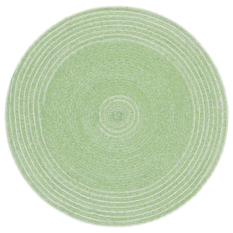 Braided Hand Woven No Pattern Indoor Rug, 6'-0" x 6'-0" Round