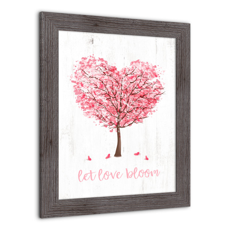 «Blooming Love Tree», reproduction encadrée, Encadré gris