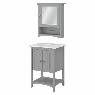 Single Bathroom Vanity with Ceramic Top with Mirror
