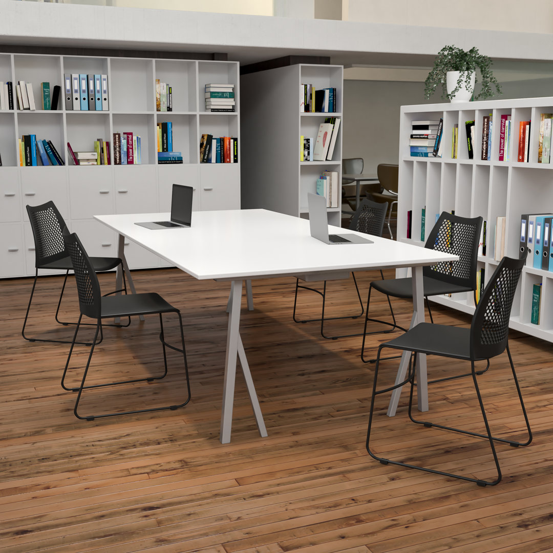 Oliverson Plastic Stacking Lobby Chairs with Honeycomb Backs (Set of 5) Inbox Zero Seat 