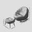 Chaise berçante moderne avec repose-pieds-111656081