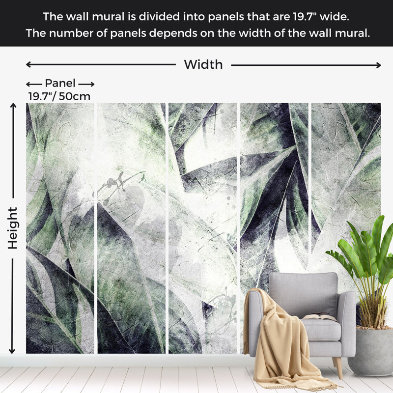 Papier peint botanique - Jungle éclectique, L 55 po x l 78 po
