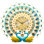 Grande horloge murale paon, grande horloge murale silencieuse en métal pour art de salon, 70 x 65 cm