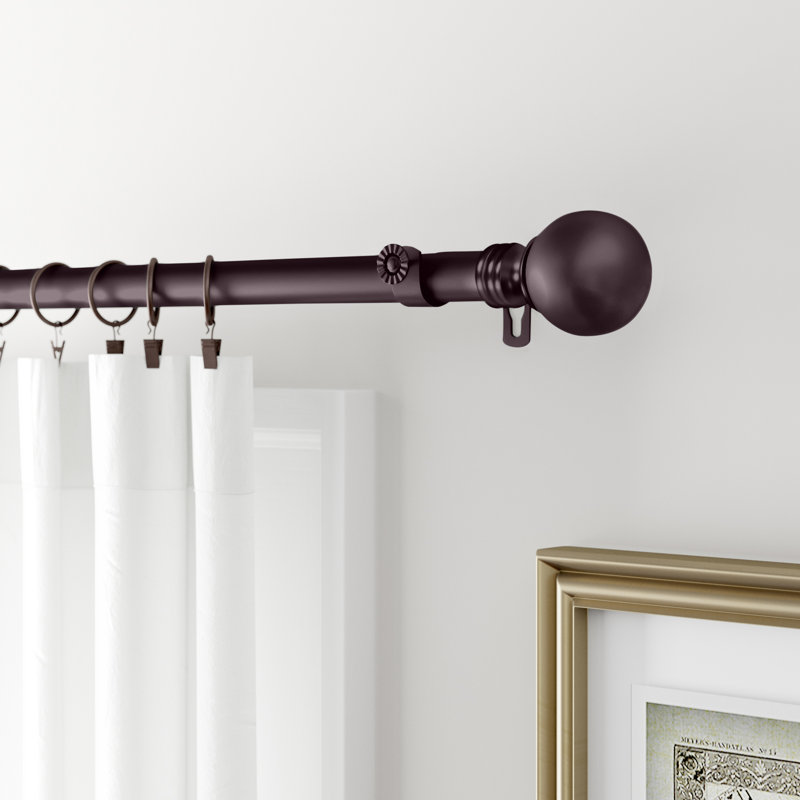 Tringle à rideaux ajustable 1 po Orpha, Acajou, l 48 po à 84 po
