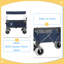 Chariot de chariot pliant multifonctionnel avec poignée flexible et auvent, chariot utilitaire robuste avec pneus de plage de 9 po x 4 po pour le camping et la plage, le transport, l'épicerie, les sports, 480LBS / 120L