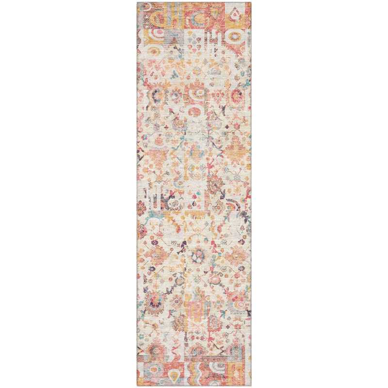 Premium Machine Washable Mayfield AMF2099 Global Rug, Gold, 9' x 12'